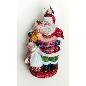 Christopher Radko "QUITE A TEAM" 2013 Glass Christmas Ornament Santa & Mrs Claus